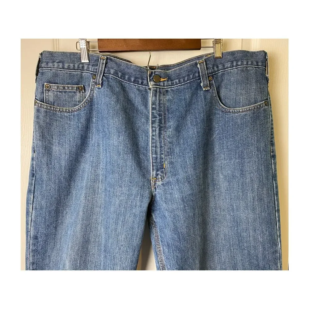 Carhartt Men's Blue Denim Straight Relaxed Fit Jeans Size 42X30